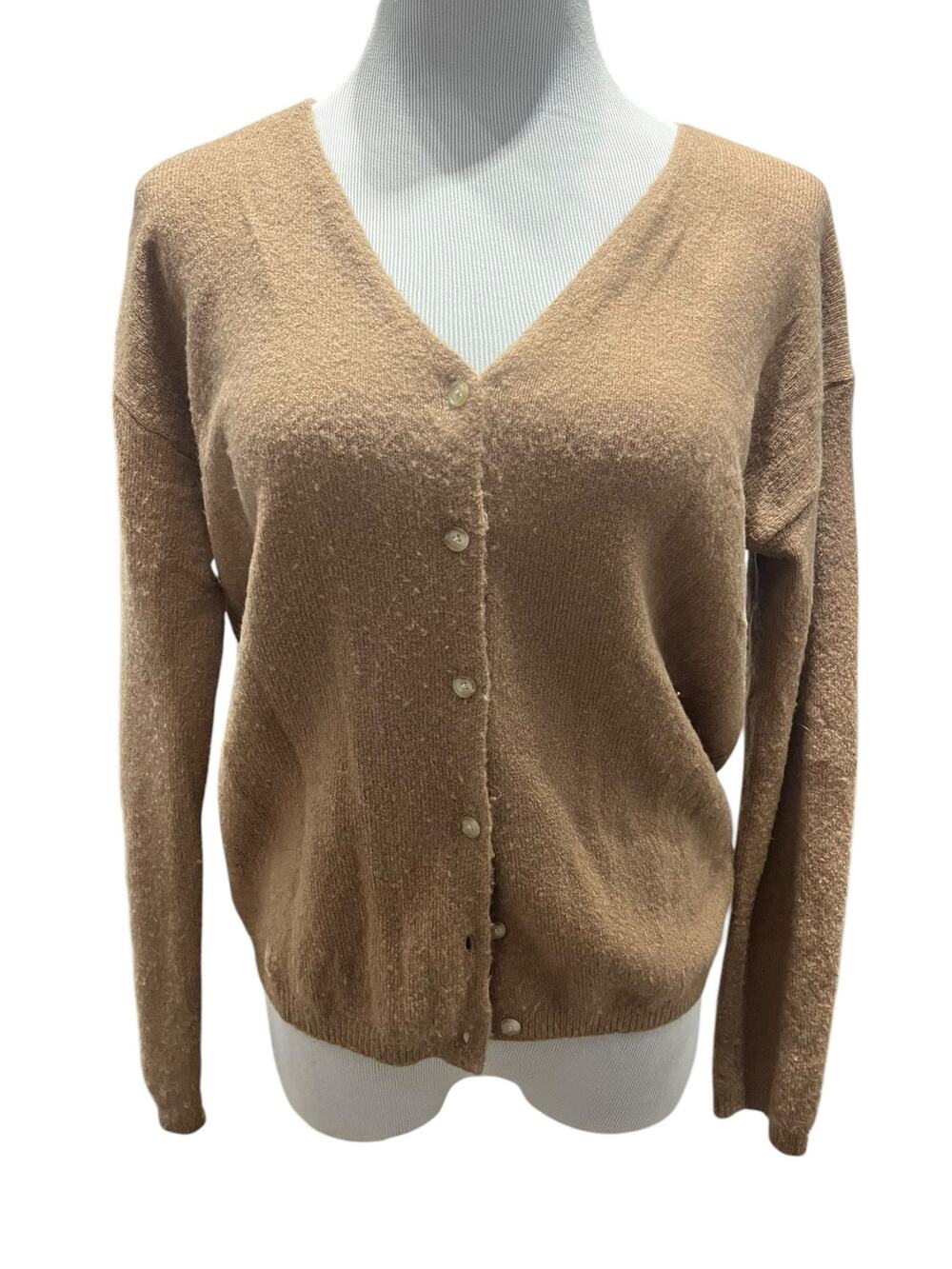 The Group Babaton Brown Tan Wool Cashmere Blend Cardigan Sweater SIZE Medium